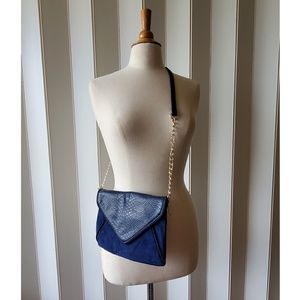 Faux Blue Alligator Leather Purse